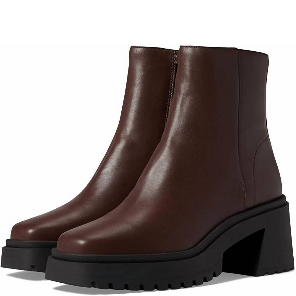 NEW STEVE MADDEN women's fella lug sole bootie in brown - Picture 3 of 5